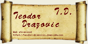 Teodor Dražović vizit kartica